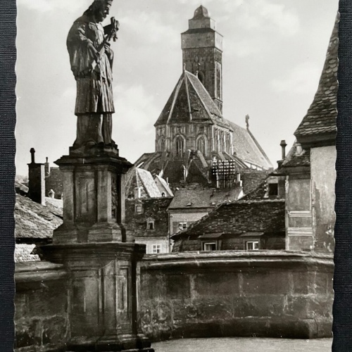 Bamberg Block n.d. Ob.Pfarre Kirche Stadt Statue Bayern Deutschland 401021 A