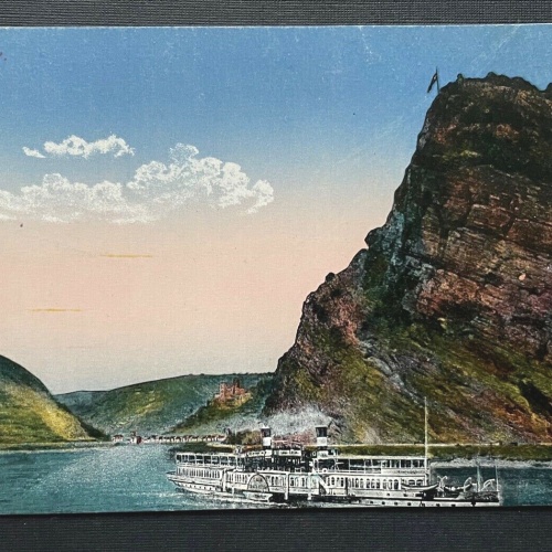 Loreley Nordsee Felsen Dampfschiff Wolken Rheinland-Pfalz Deutschland 401035 TH