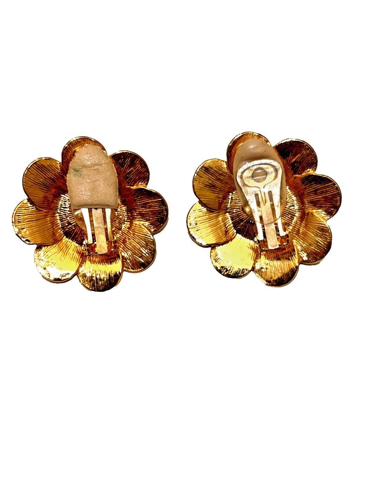 Vintage CHANEL CC Logo BlumenPerlen Ohrringe 40mm Durchm.  R0013