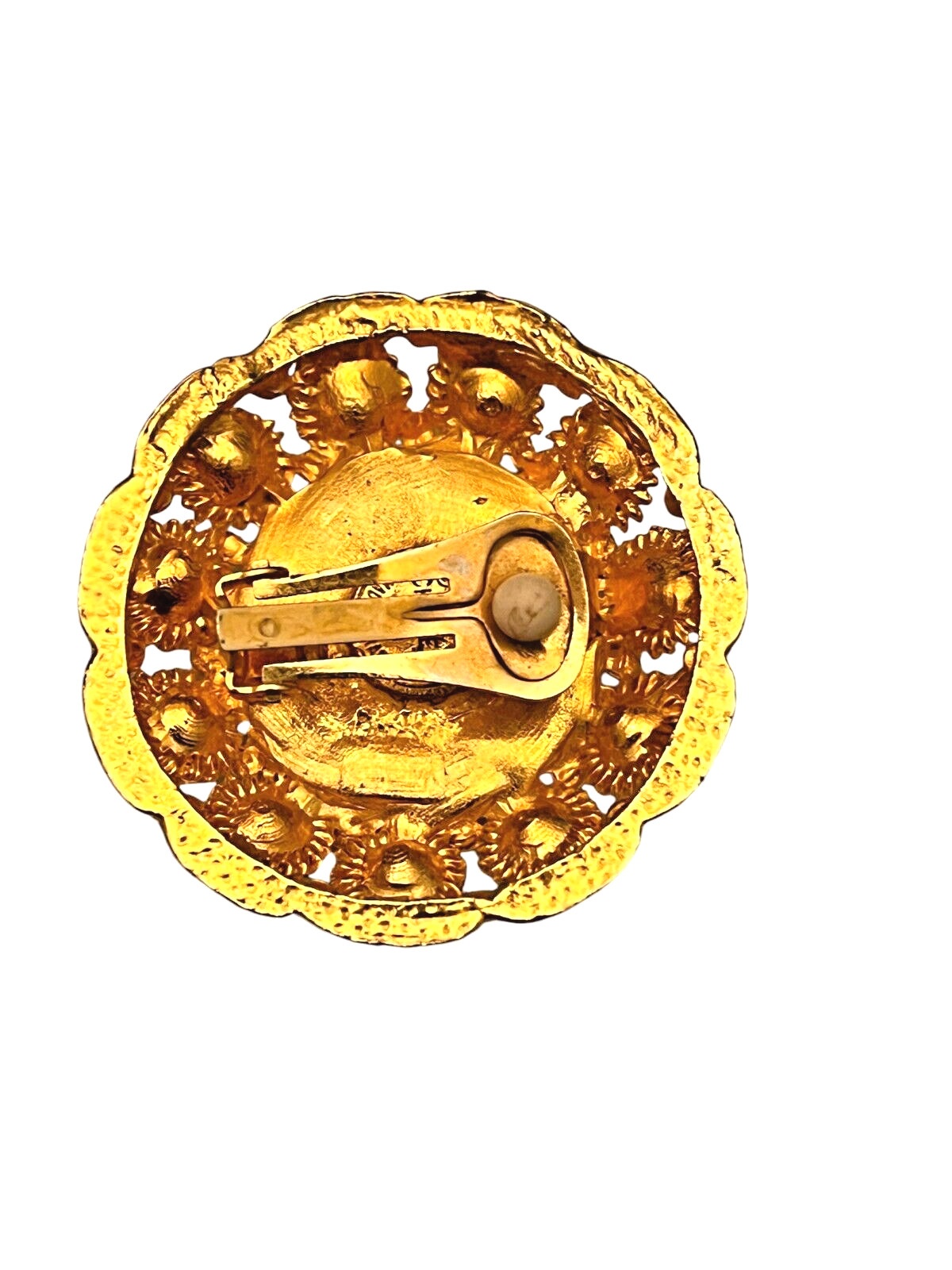 Ohr-Clips Vintage von Chanel 38mm Durchm. mit Multicolor Steinen  R0012