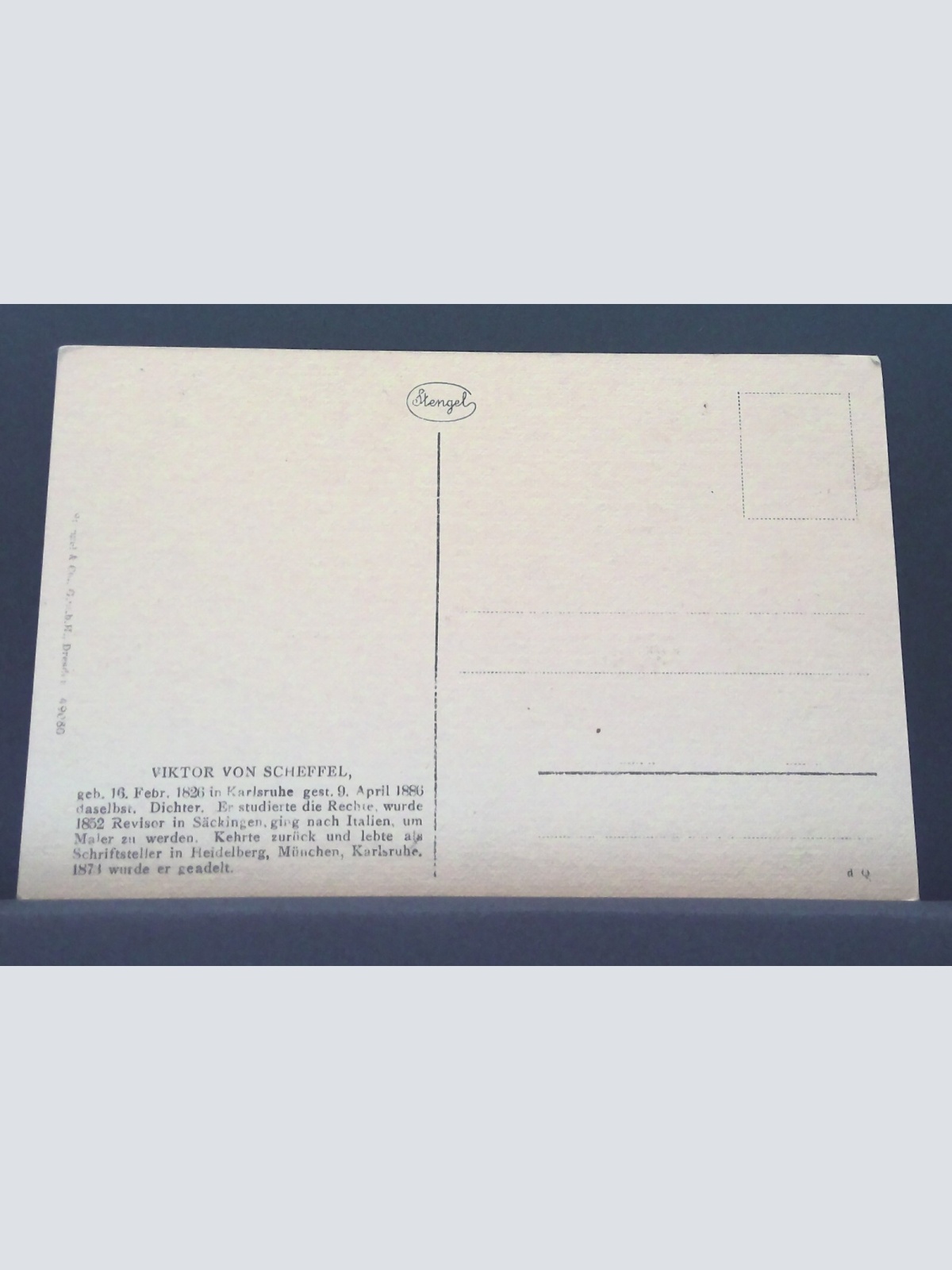 Viktor von Scheffel Dichter Porträt JW 650464 C