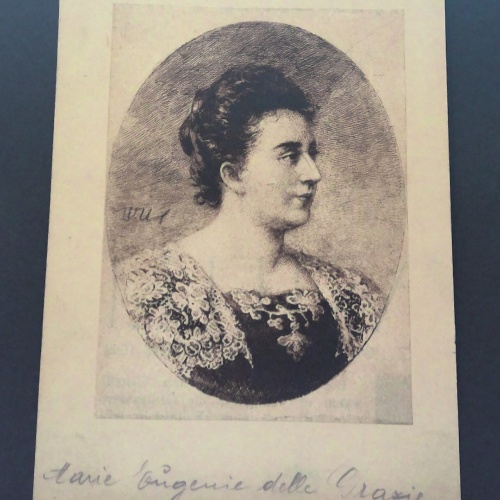 Marie Eugenie della Grazie Dichterin Österreich Porträt Zeichnung JW 650427 C