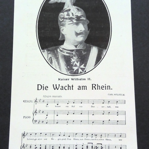 Kaiser Wilhelm II Die Wacht am Rhein Musikpostkarte JW 500264 C