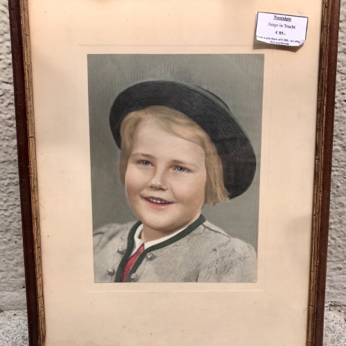 nostalgie bild, Junge in Tracht, Inkl Rahmen 31x40,5cm (300031)