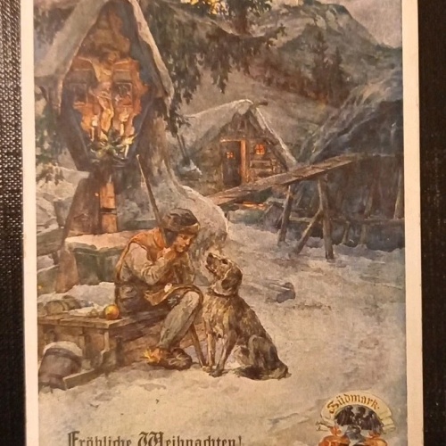 Fröhliche Weihnachten Hund  Kreuz Südmark  Böhmen Hans Kaufmann 5548 Gr