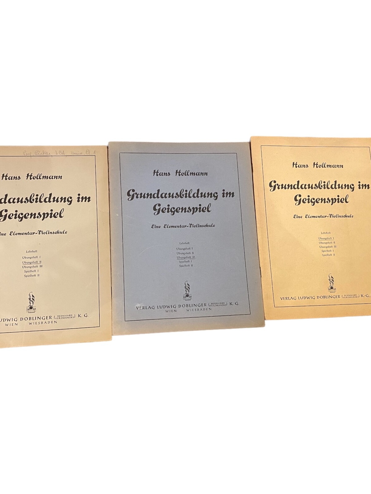 3209 Hollmann GRUNDAUSBILDUNG IM GEIGENSPIEL: ÜBUNGSHEFT I, II, III.