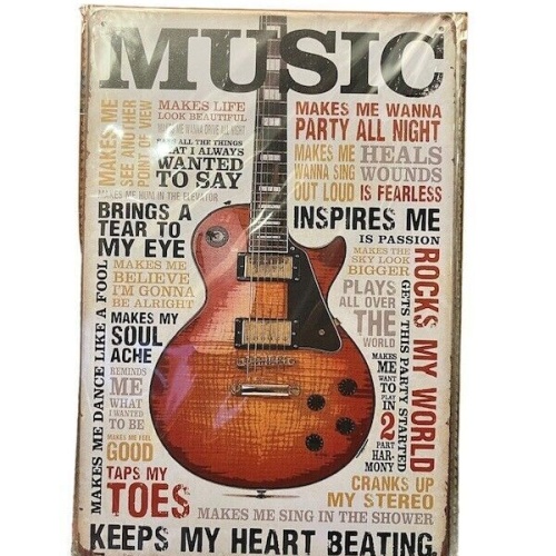 Nostalgie Retro Blechschild "MUSIC" 30x20     000AN