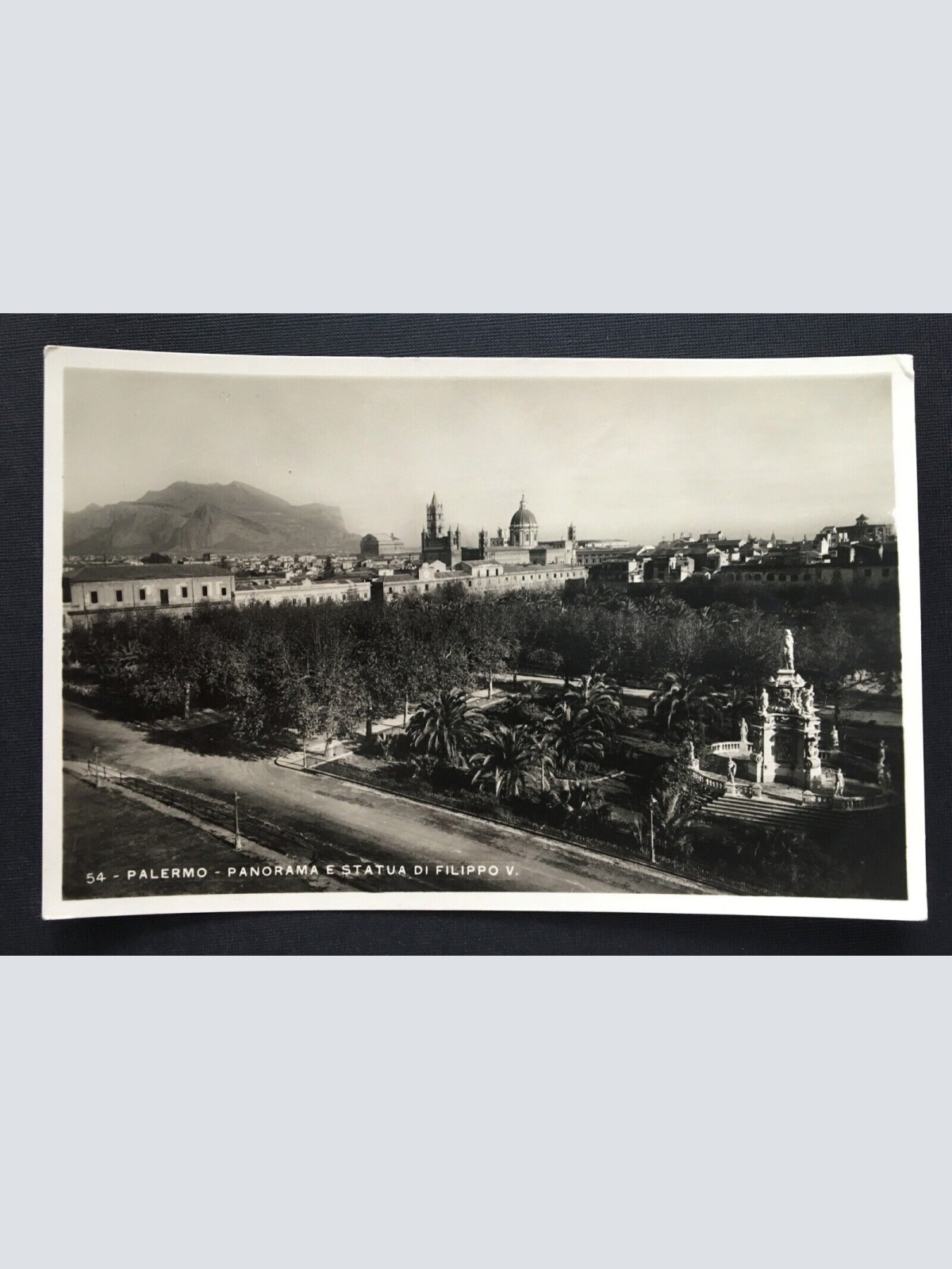 Palermo Panorama Statua di Filippo V. Stadt Statue Sizilien Italien 400859 TH A