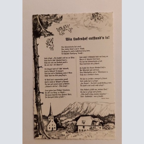 Wia Ladenhof entstand'n is Engerl Kirche Dorf 600571A gr D