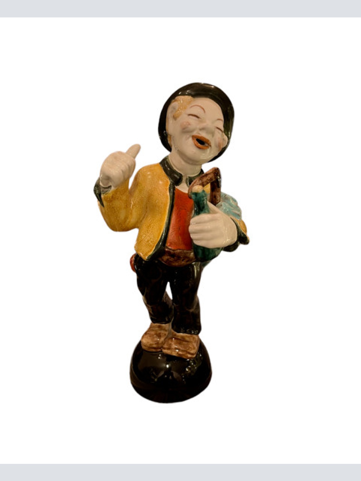 Anzengruber Keramik Wien Der Regenschirmbauer  um 1949   H/B 30x13cm  A02