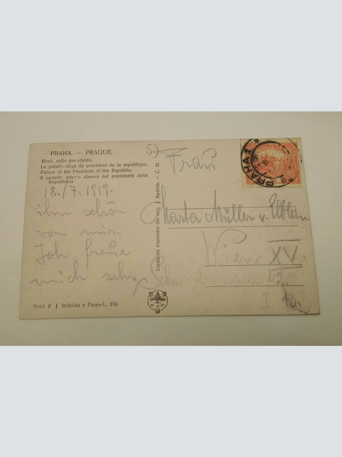 Praha Prag Palast Signatur 50327