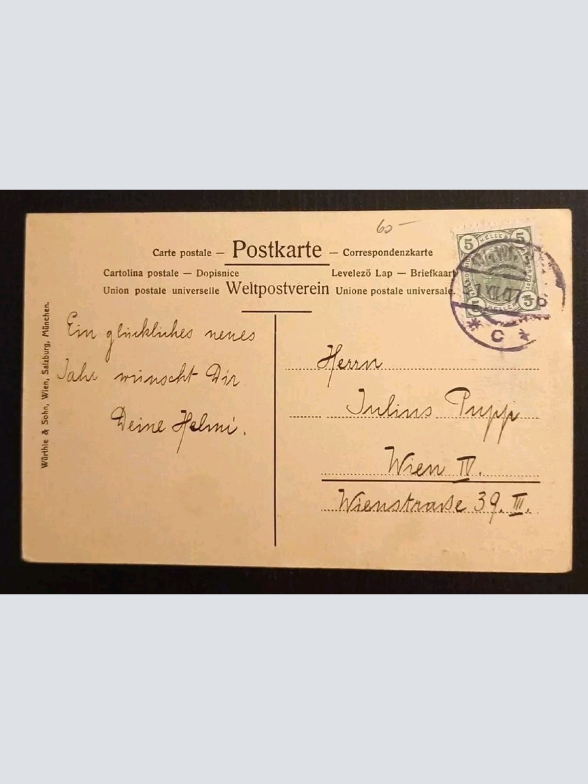 Salzburg Prosit Neujahr 1908 Landschaft 600684A gr K