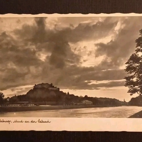 Salzburg Festung Abend An Der Salzach 600219A gr K