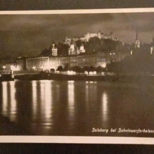 Salzburg Salzach Staatsbrücke Altstadt Bei Nacht 600697A gr K
