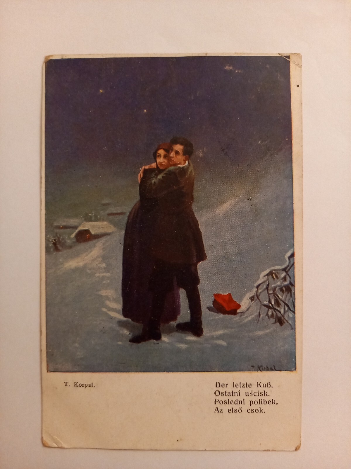 Künstlerkarte Der letzte Kuss 500088A gr D