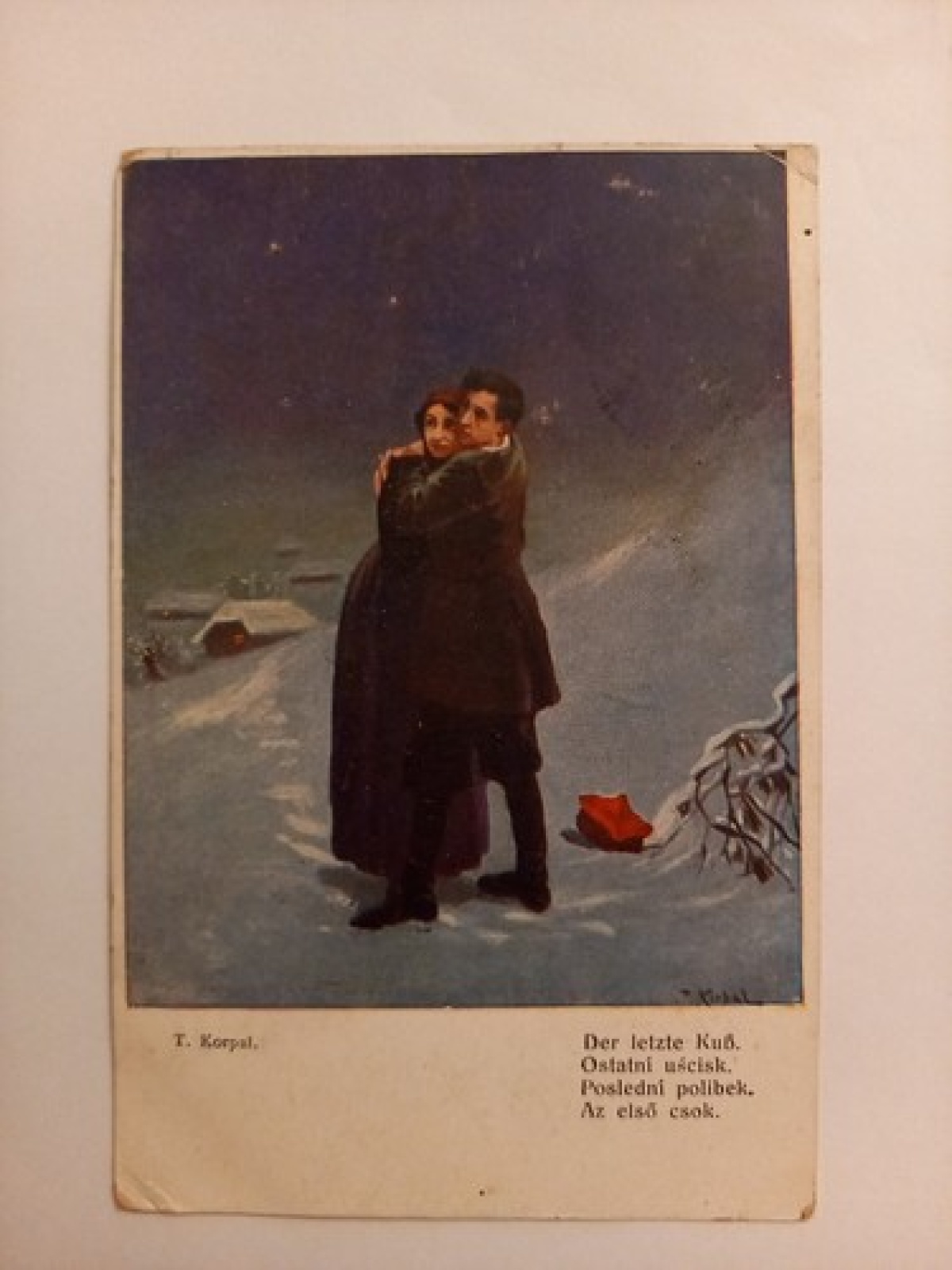 Künstlerkarte Der letzte Kuss 500088A gr D