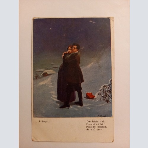 Künstlerkarte Der letzte Kuss 500088A gr D