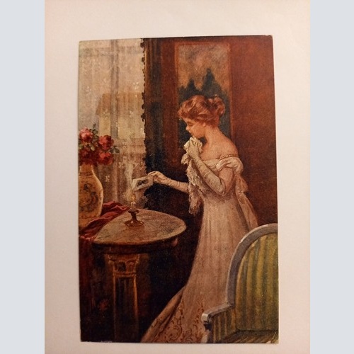 Künstlerkarte, Entschwundenes Glück 500098A gr D