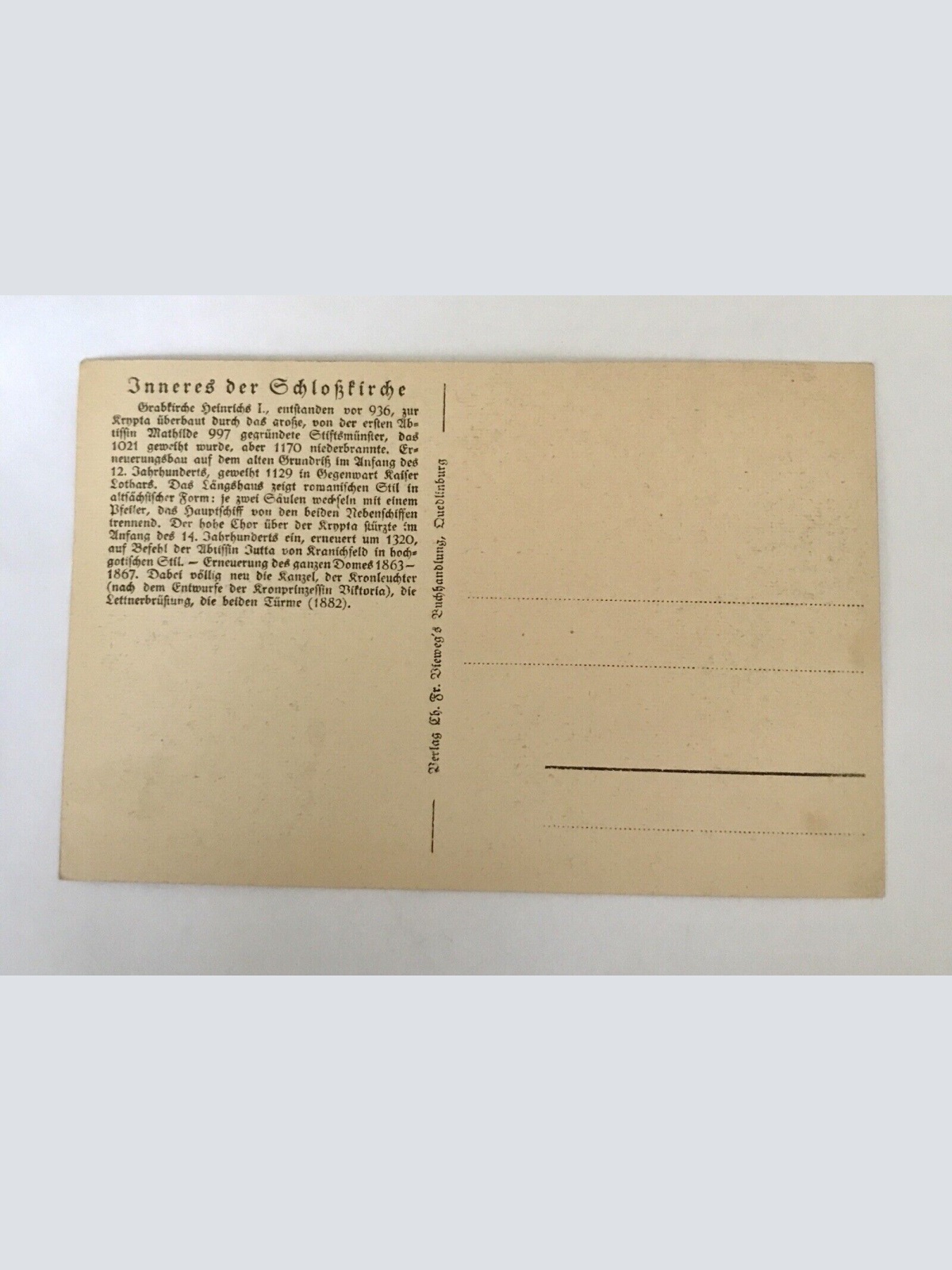 AK, Innere Schloßkirche, Grabkirche Heinrich I, Dom (110289 BW) G