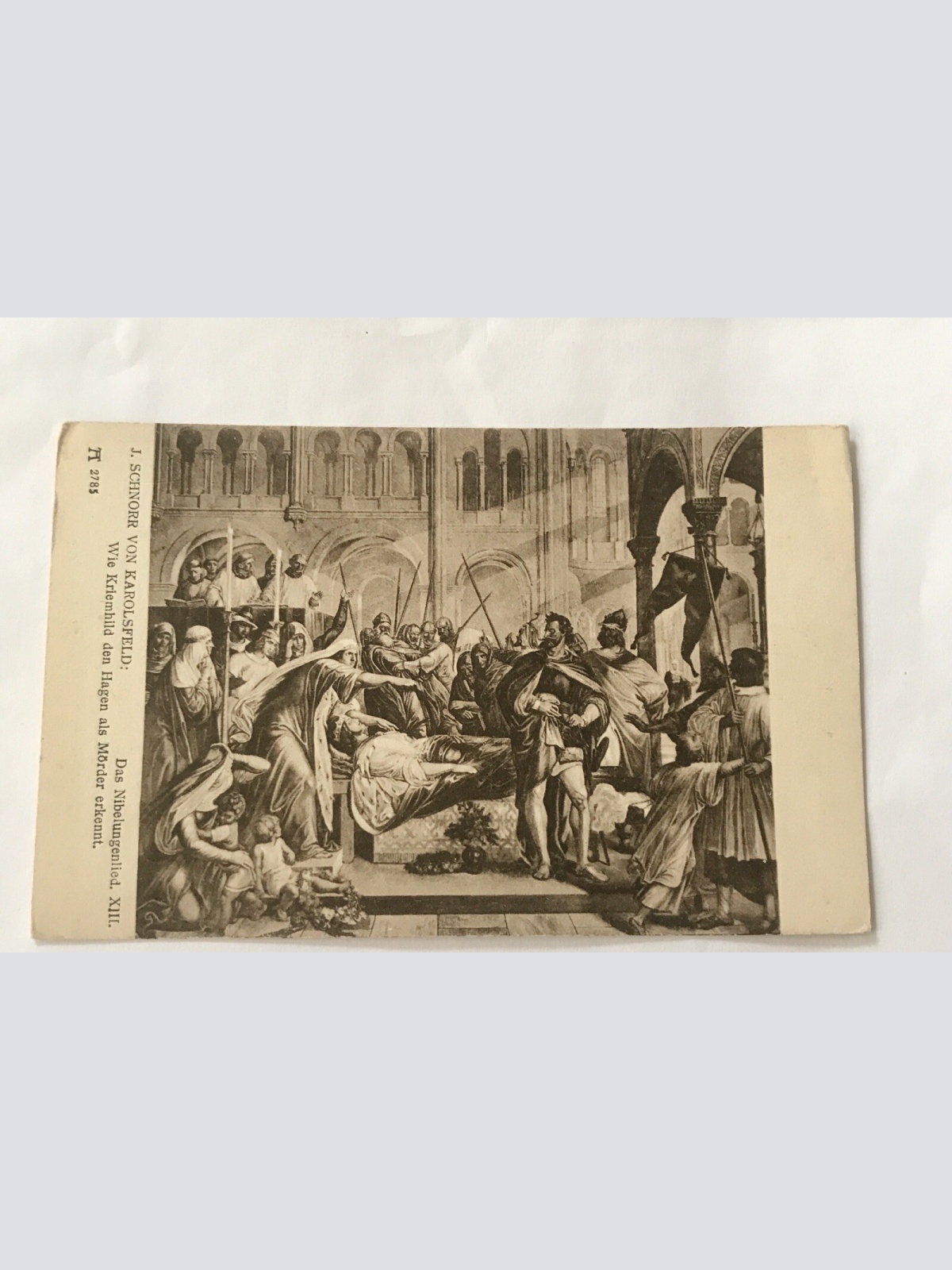 Nibelungenlied, „wie Kriemhield den Hagen als Mörder erkennt“ Schnorr (20040 Bw)