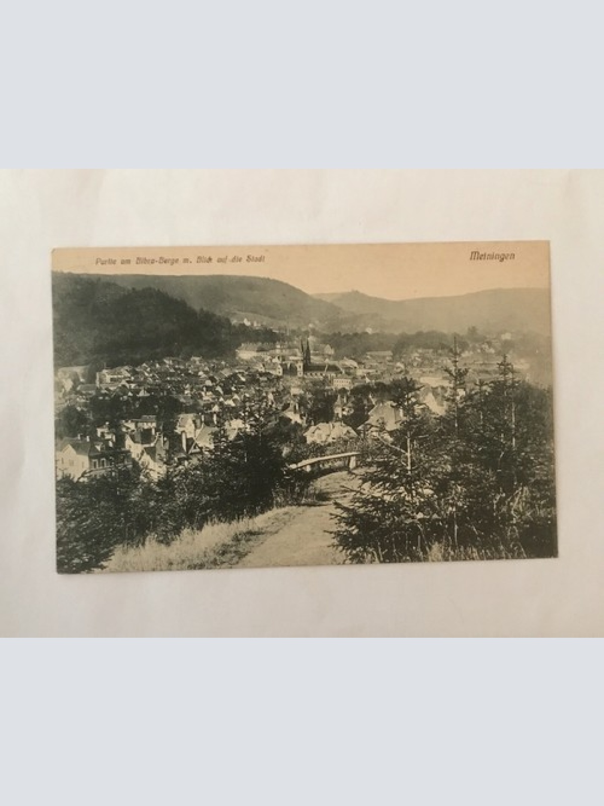 AK, Meiningen, Bibra Berge, Stadtblick (20012 BW)