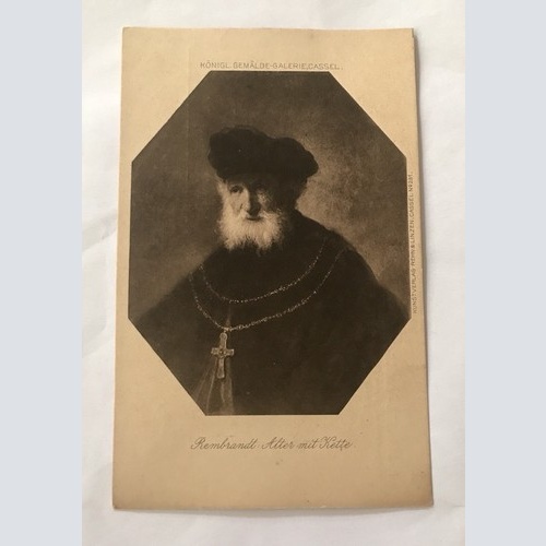 AK, Rembrandt, Alter mit Kette, Mann (20058 BW)