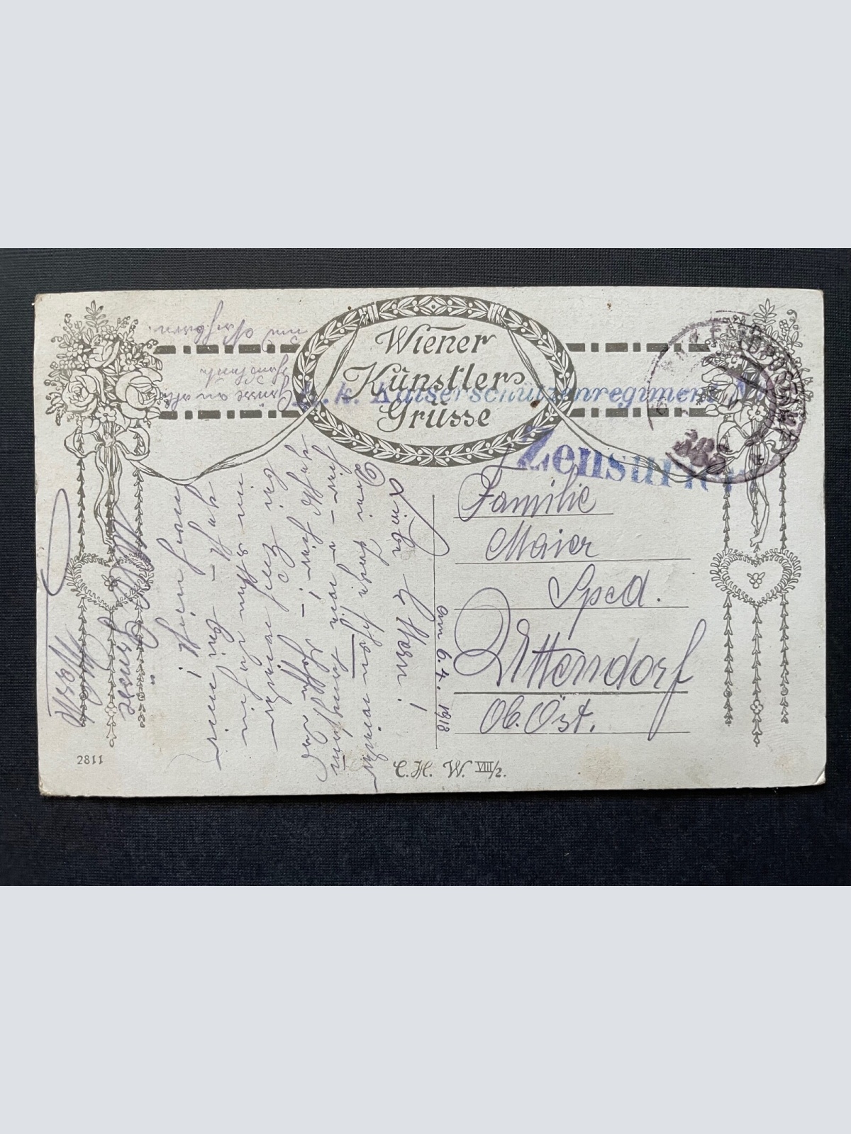 Malerei Freudige Überraschung A.Bindl Frau Gans Brief Kleid Tracht 400345 TH