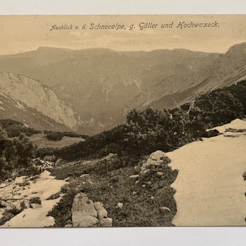 Ausblick v.d. Schneealpe g. Göller & Hochwaxeck Berg Niederösterreich K TH