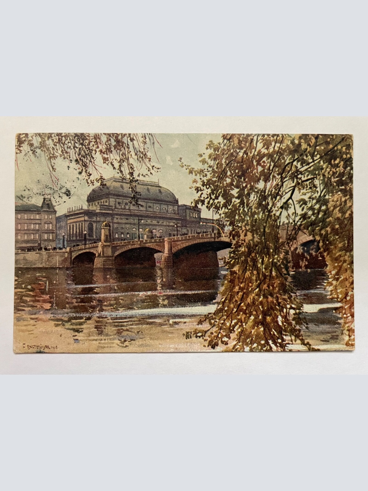 Prag Praha National Theater Gebäude Stadt Fluss Brücke Tschechien 705 K TH