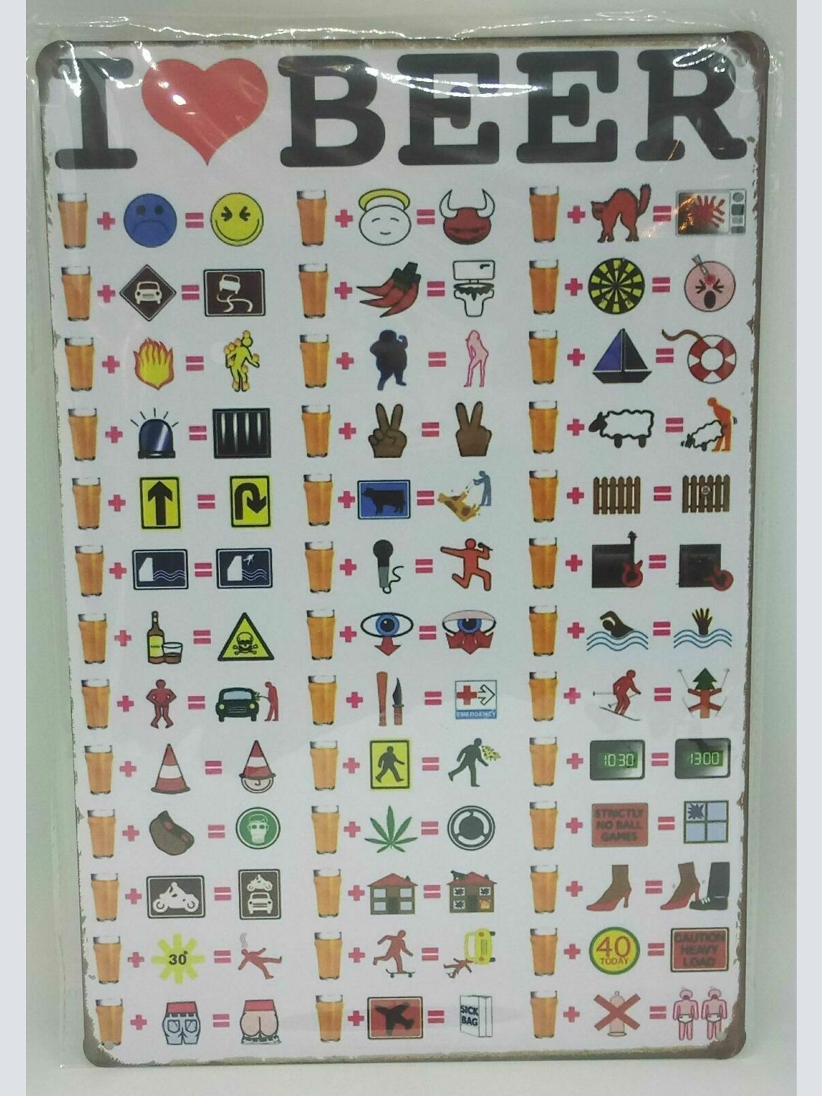 Retro Blechschild Bier "I love beer", Maße 30x20 50048