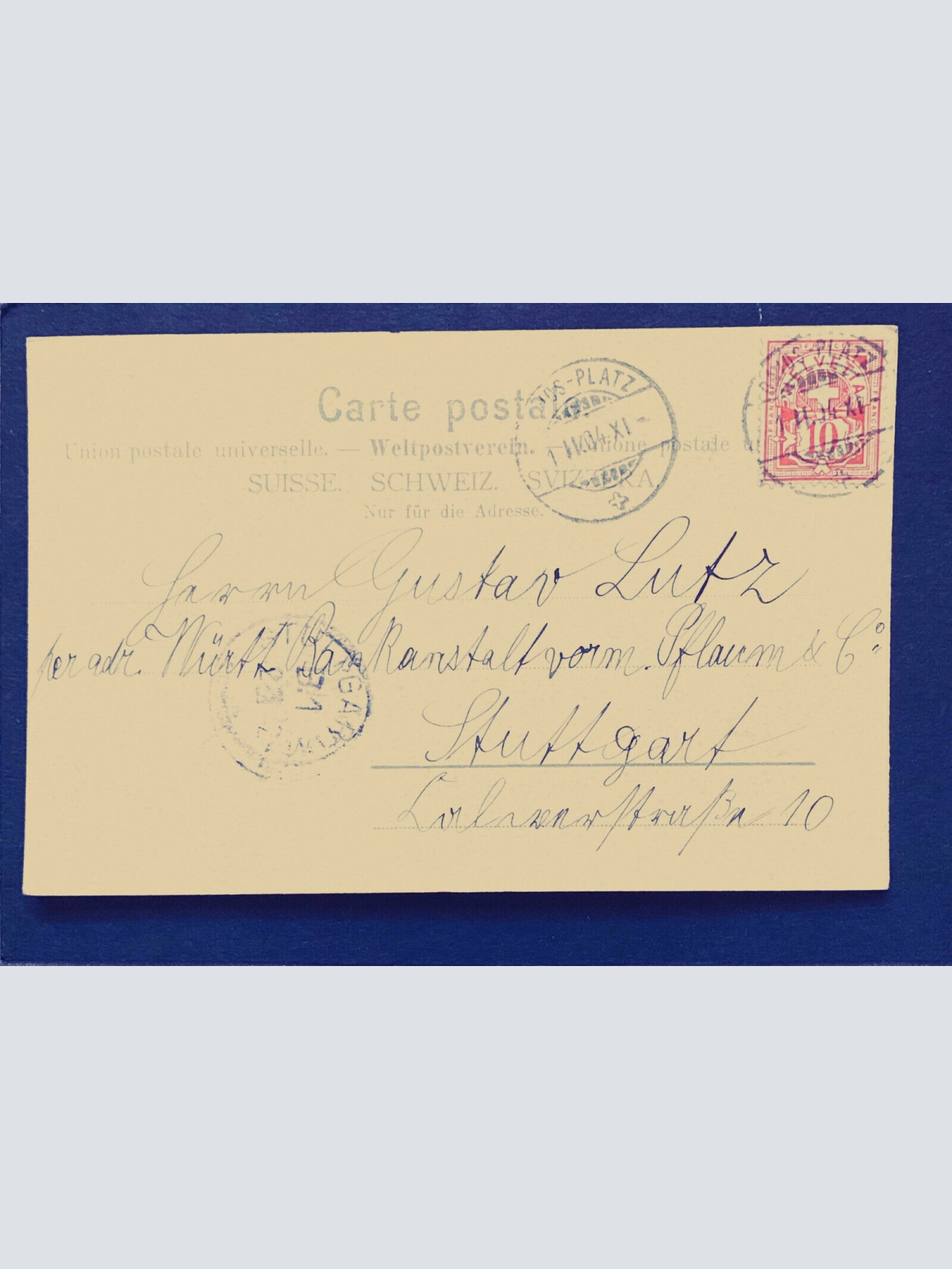 Davos mit Tinzenhorn Prägekarte 80240