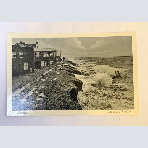 AK, Sturmflut, Nordsee, Küste, Husum, Schleswig Holstein (110239 Bw)