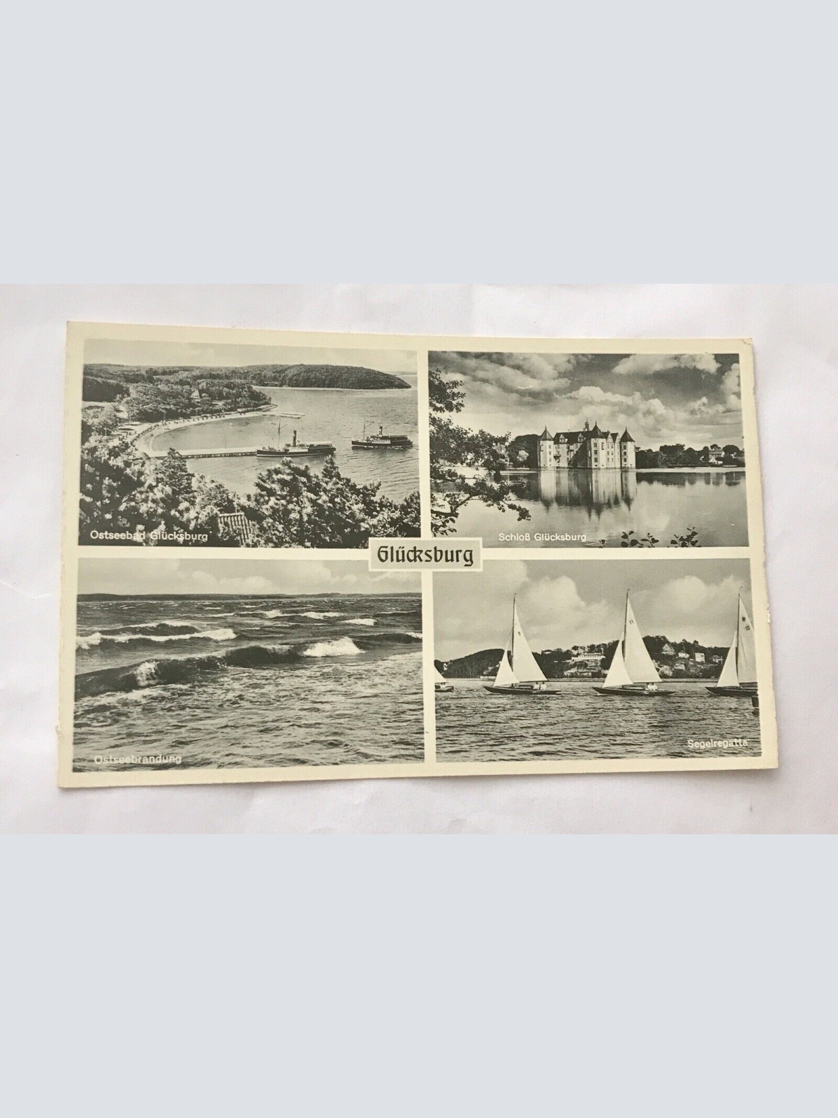 AK, Glücksburg, Ostsee, Schiffe, Schloss, Stadt (110267 BW)