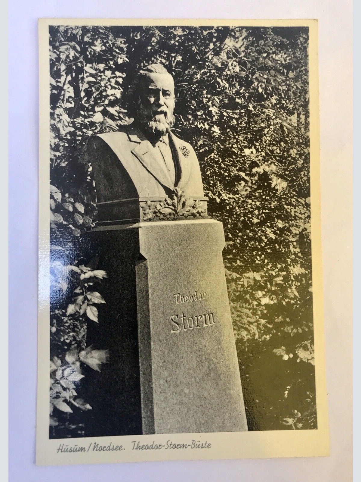 AK, Husum, Nordsee, Schleswig Holstein, Theodor Storm Büste, (110236 BW)
