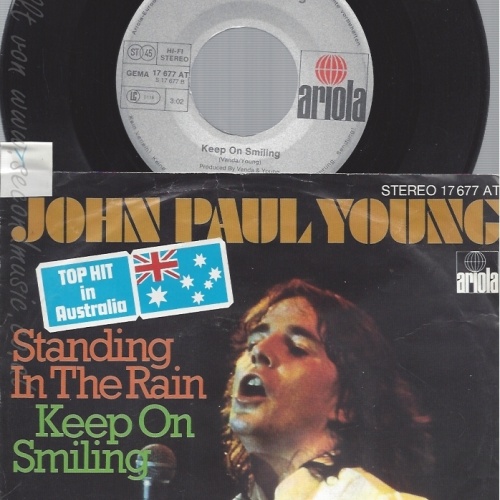 7" JOHN PAUL YOUNG --STANDING IN THE RAIN