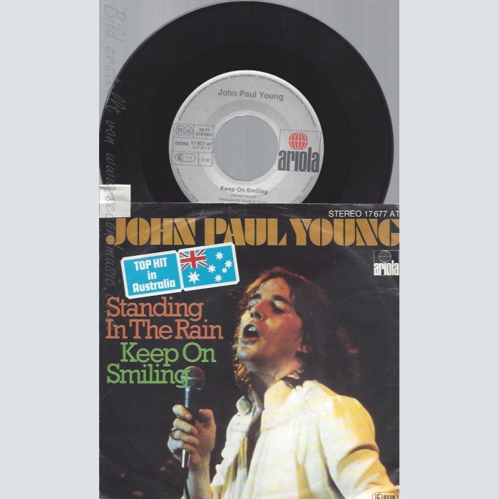 7" JOHN PAUL YOUNG --STANDING IN THE RAIN