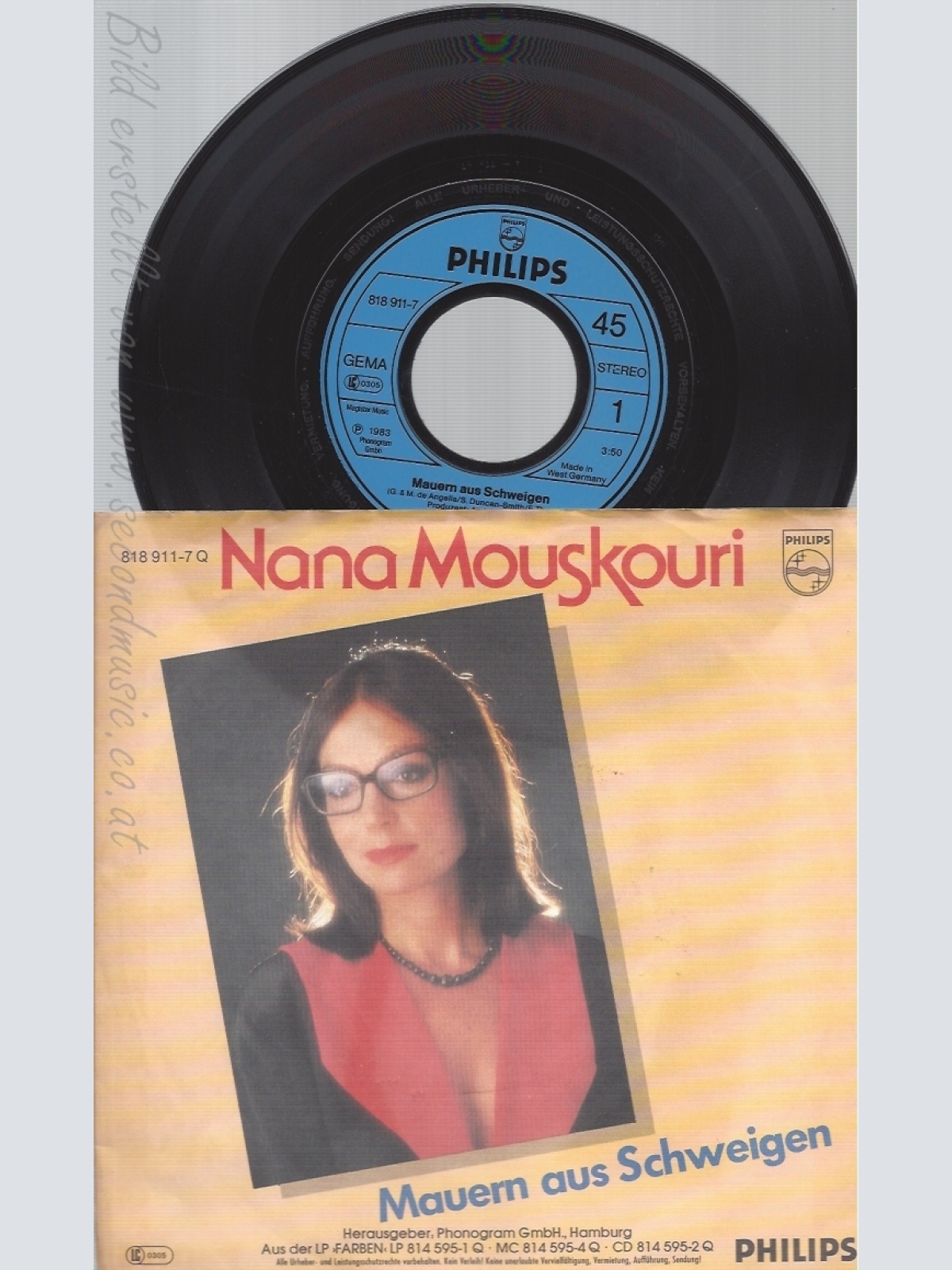 7" NANA MOUSKURI -- MAUERN AUS SCHWEIGEN