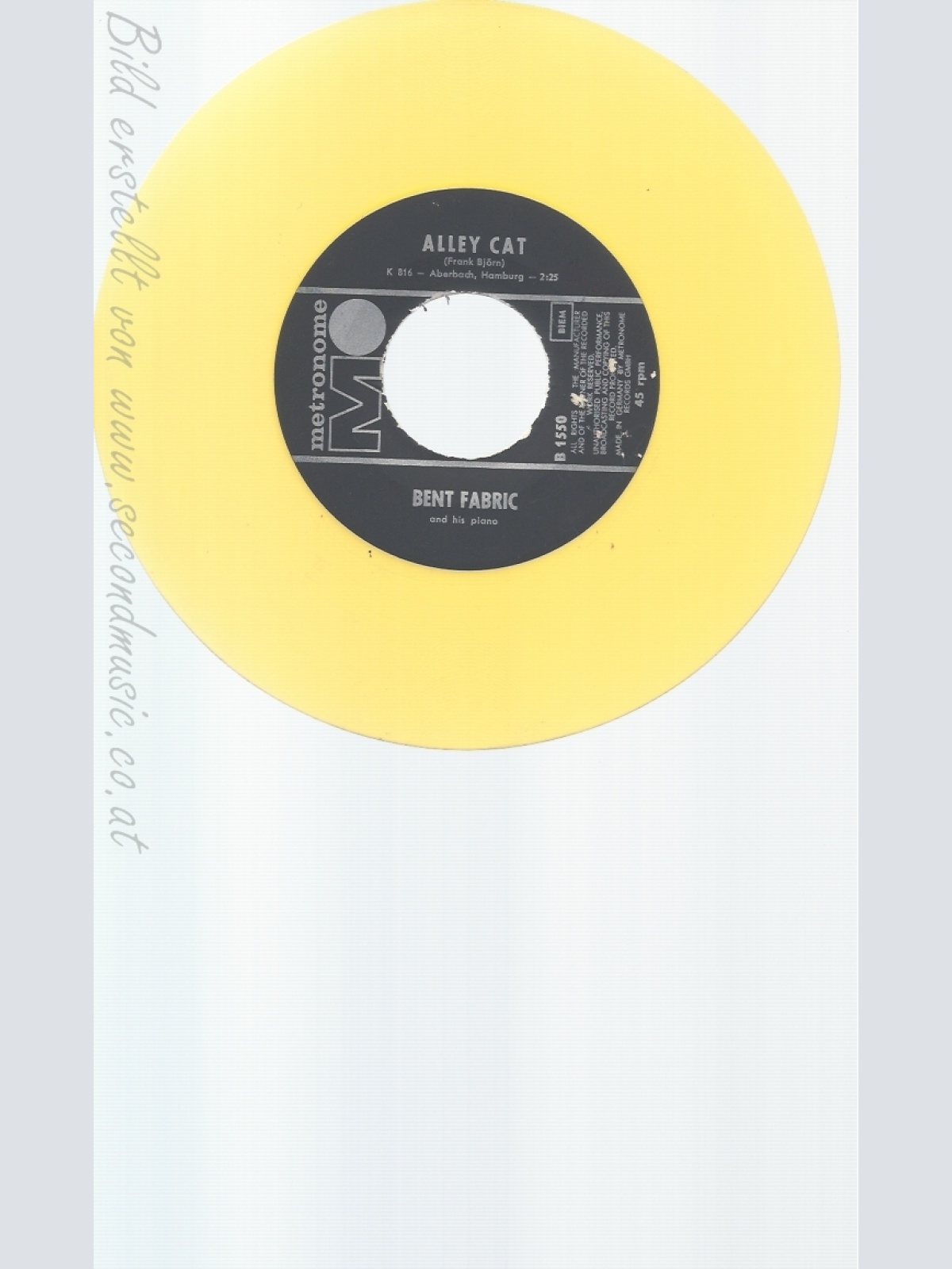 7" BENT FABRIC-- PIANO SERENADE- GELBES VINYL