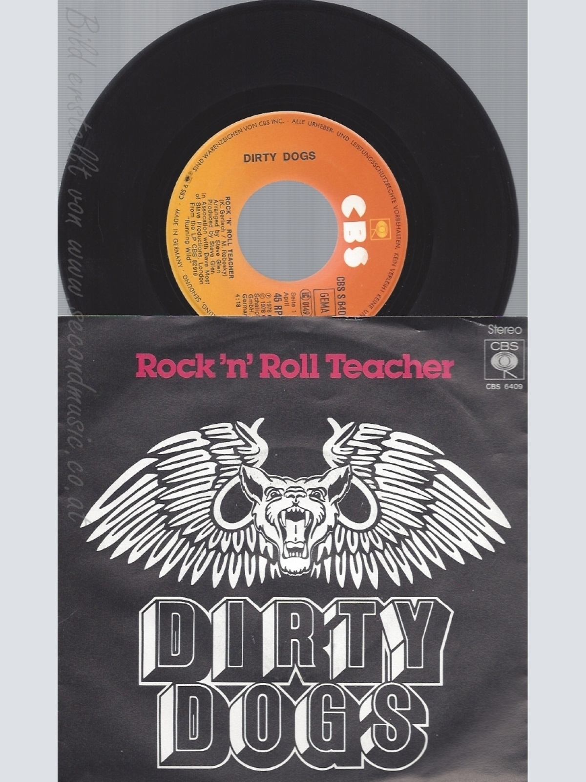 7" DIRTY DOGS--ROCK N ROLL TEACHER