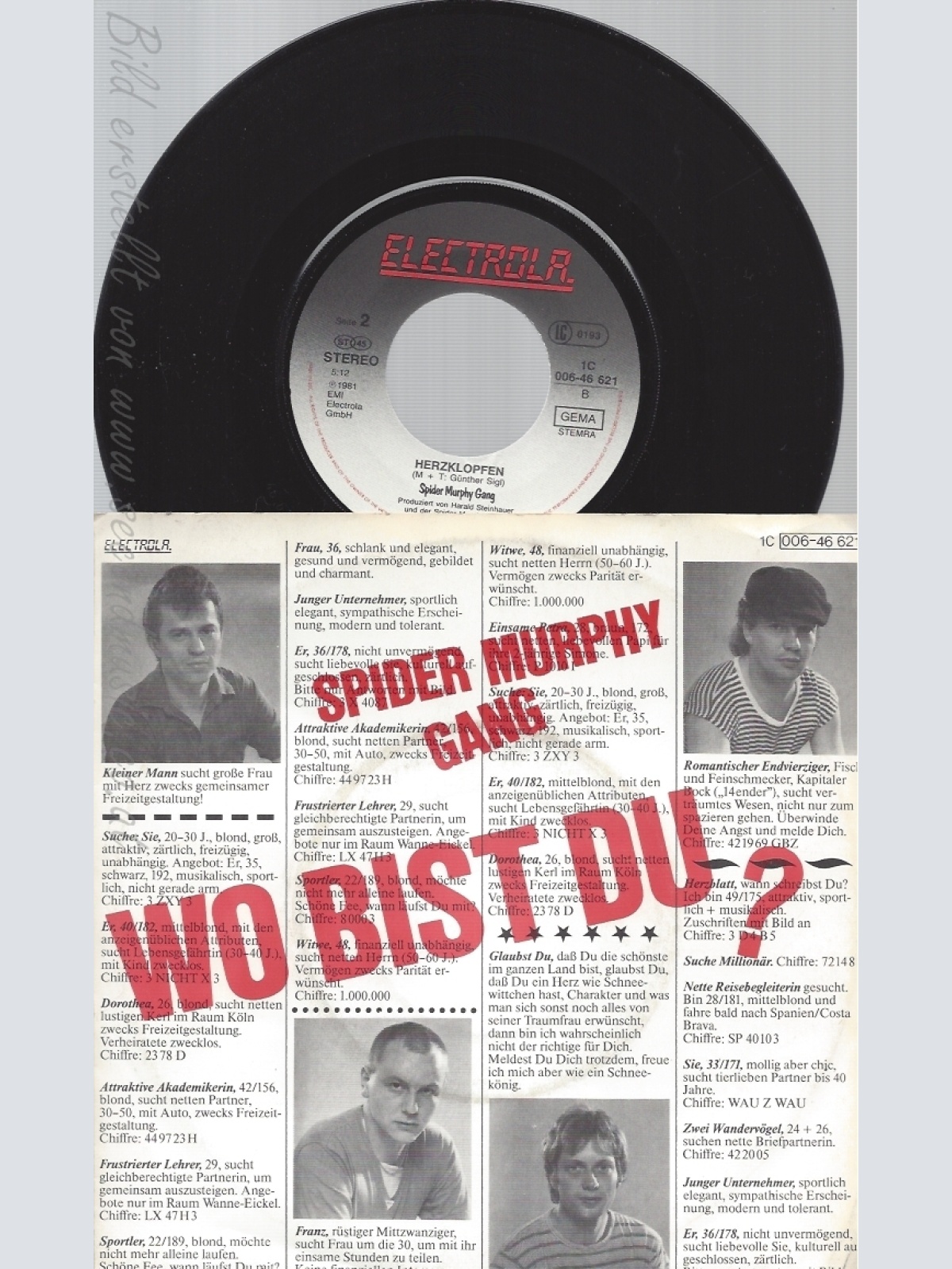 7" SPIDER MURPHY GANG -- WO BIST DU