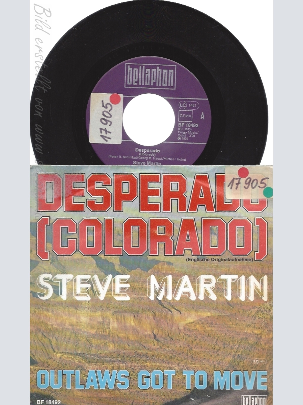 7" STEVE MARTIN -- DESPERADO