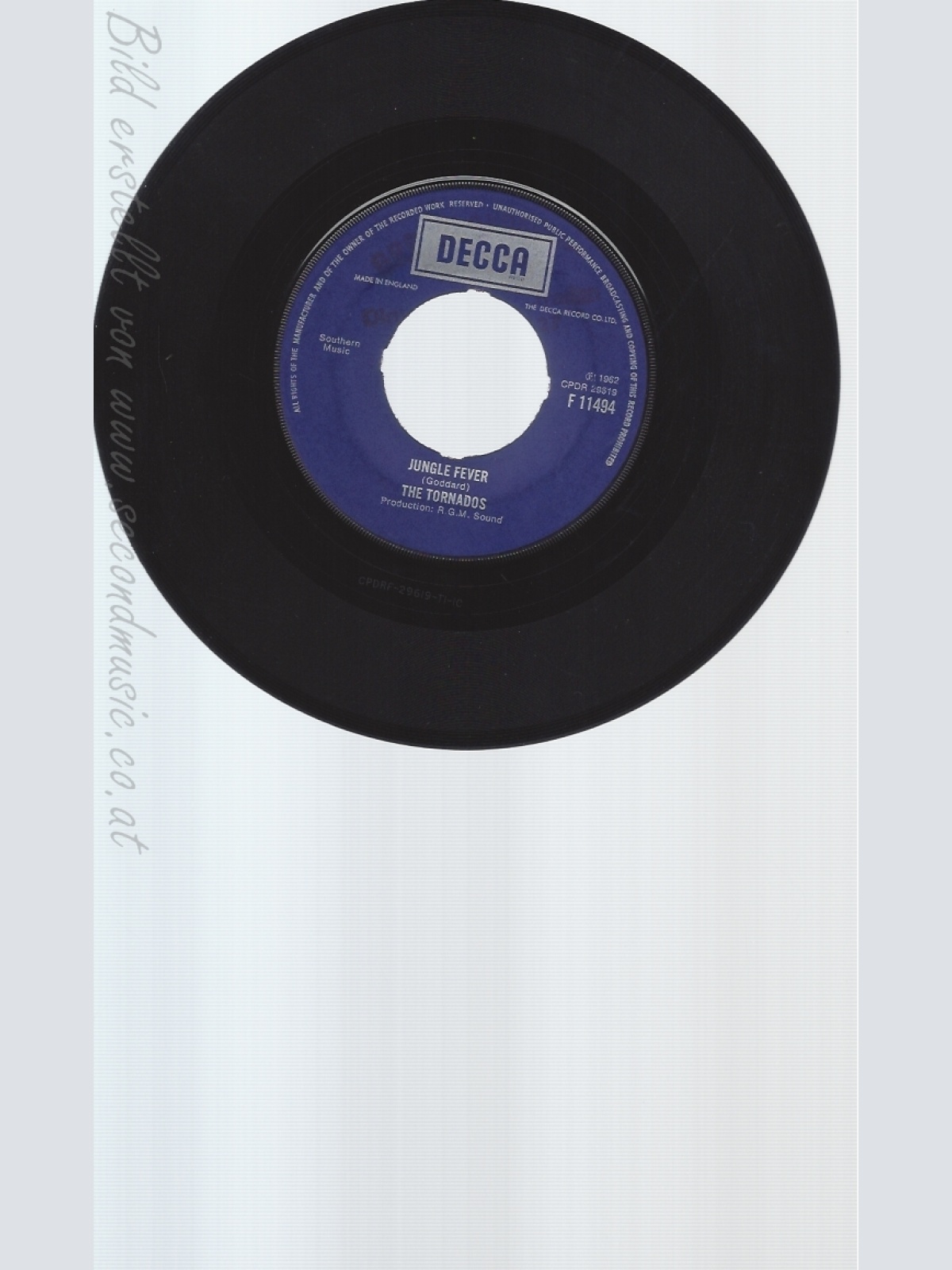 7" THE TORNADOS -- JUNGLE FEVER