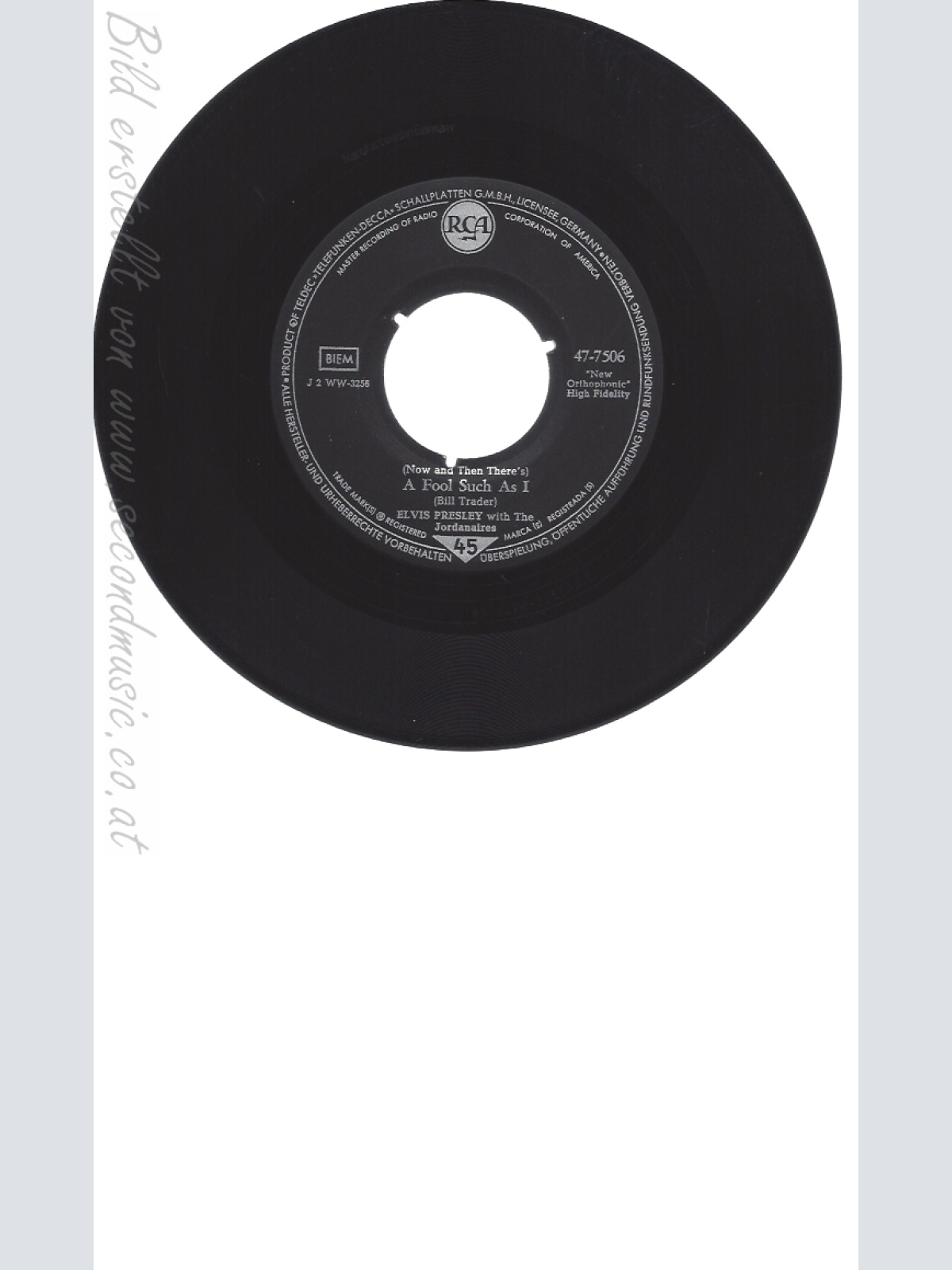 7" ELVIS PRESLEY-- I NEED YOUR LOVE TONIGHT-A FOOL SUCH AS I