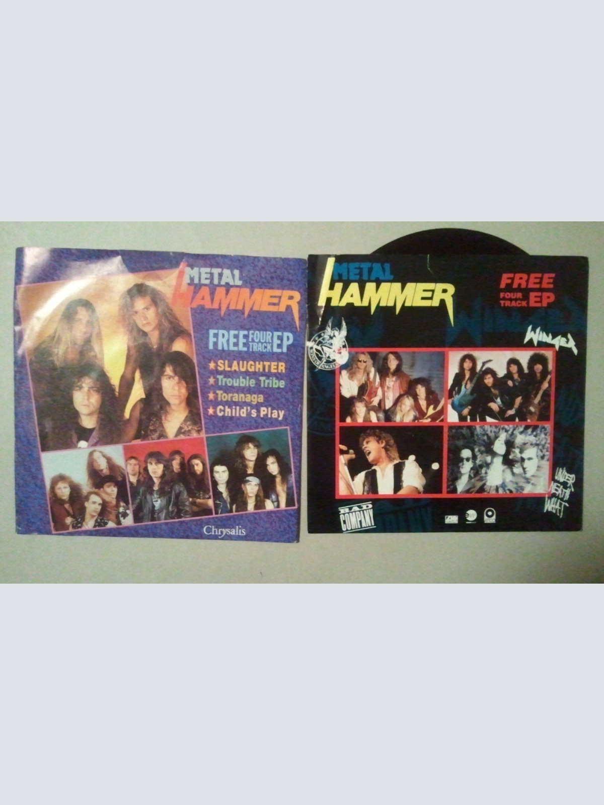 2 X 7" METAL HAMMER --PROMO -- SLAUGHTER-TORANAGA- WINGER -EP