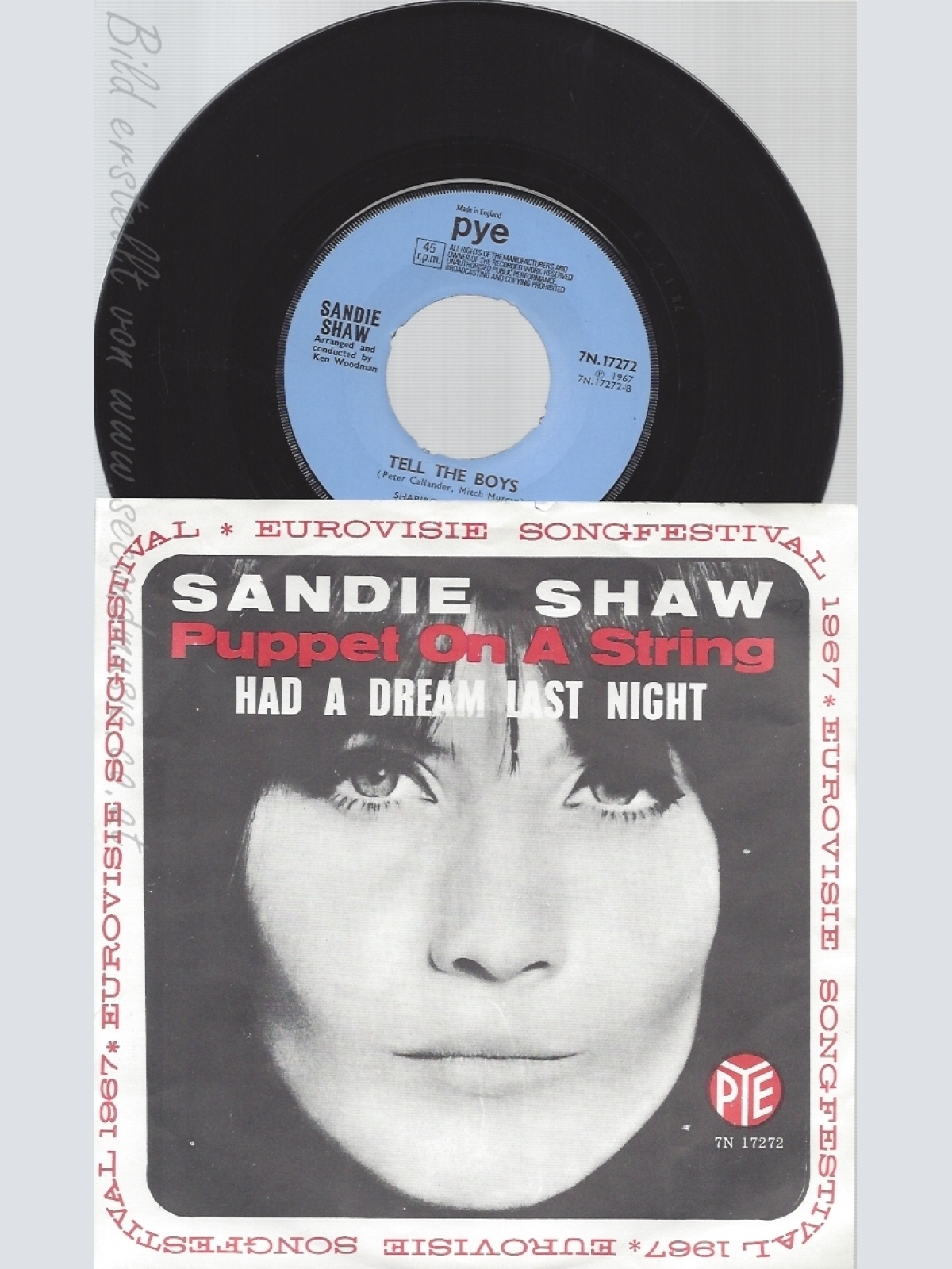 7" SANDIE SHAW --PUPPET ON A STRING -- EUROVISIE SONGFESTIVAL 1967