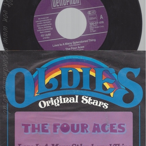 7"THE FOUR ACES--LOVE IS A MANY SPLENDOURED THING--