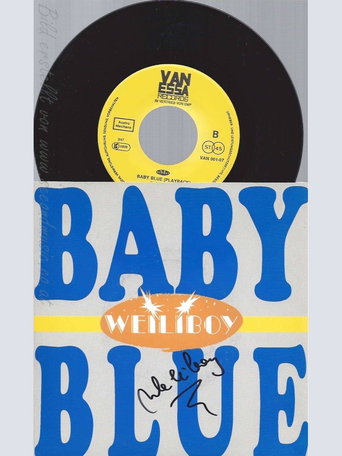 7"WEILIBOY--BABY BLUE--MIT AUTOGRAMM