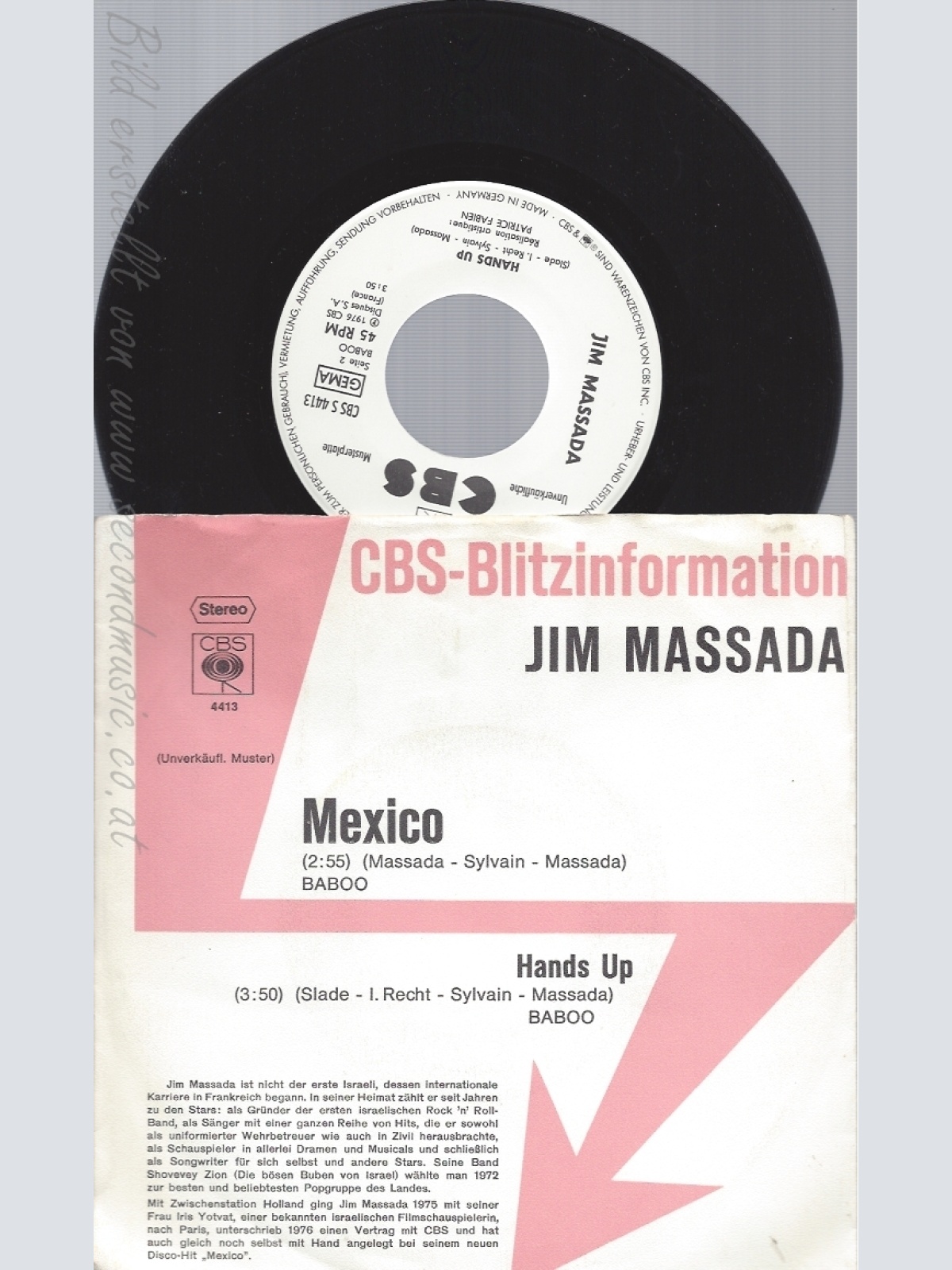 7"JIM MASSADA--MEXICO--PROMO