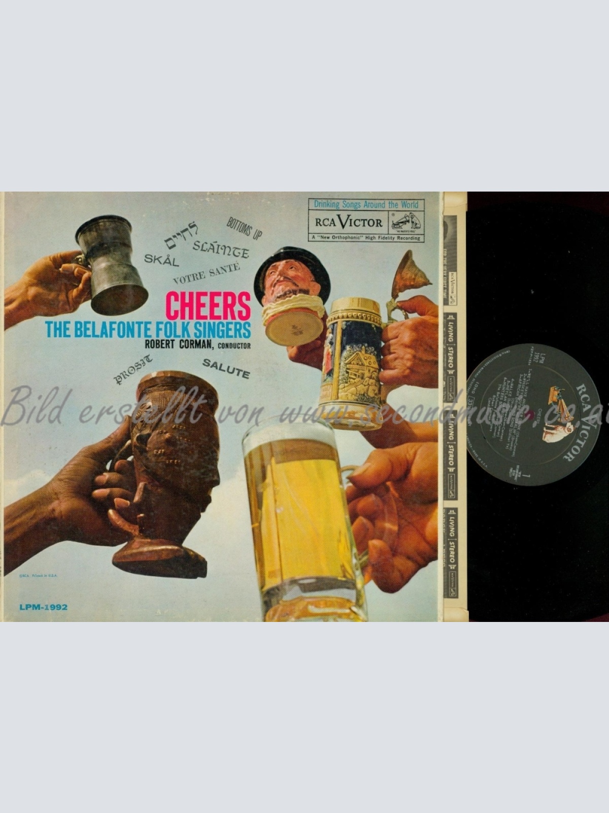 LP--CHEERS--THE BELAFONTE FOLK SINGERS--