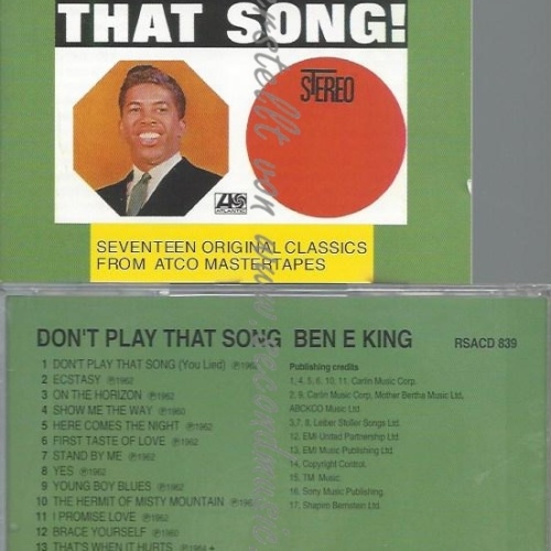 CD--BEN E. KING--DON'T PLAY THAT SONG!